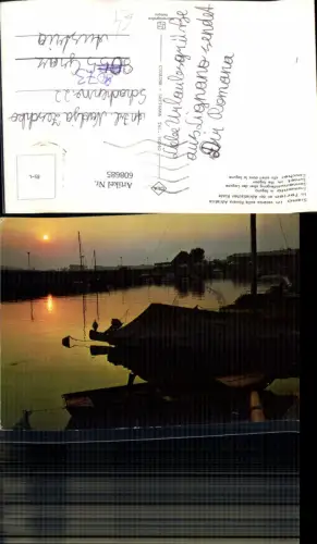 608685,Ligano Siamo in Vacanza sulla Riviera Adriatica Sonnenuntergang Boote Adria Italy