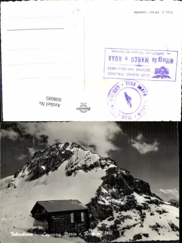 608695,Foto Ak Valmalenco Capanna Marco E Rosa Chiesa in Valmalenco Italy
