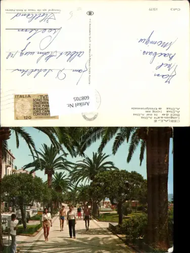 608705,Italy Ceriale Lungomare A. Diaz Strandpromenade Palmen