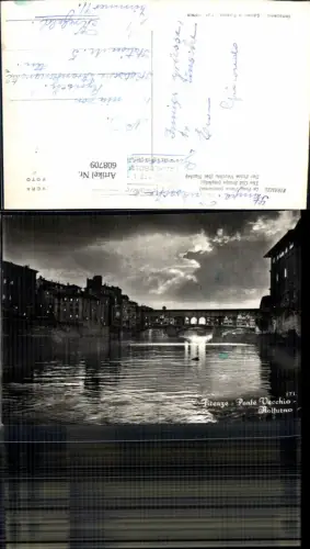 608709,Foto Ak Italy Firenze Florenz Ponte Vecchio Notturno Brücke
