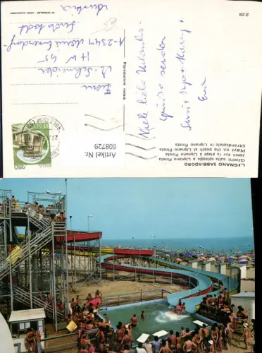 608729,Italy Lignano Sabbiadoro Strandspiele in Lignano Pineta Wasserrutsche