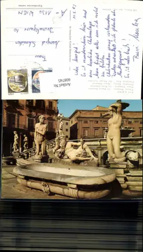 608745,Italy Palermo Piazza Pretoria La Regina Giovanna Pretoria Platz Königin Giovanna Brunnen