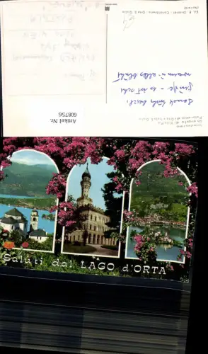 608756,Mehrbild Ak Lago d Orta Incantesimo Un angolo di Villa Pia Panorama di Orta e Isola S. Giulio Italy