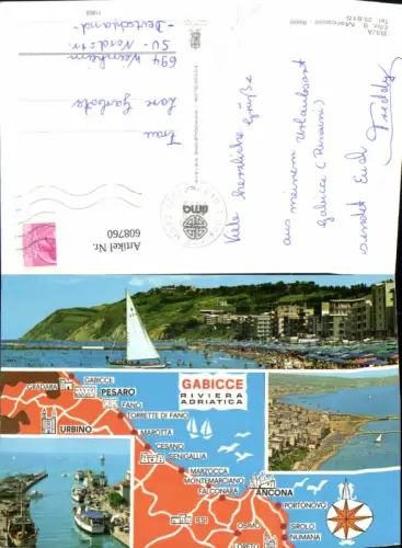 608760,Lagekarte Gabicce Riviera Adriatica Segelboot Italy
