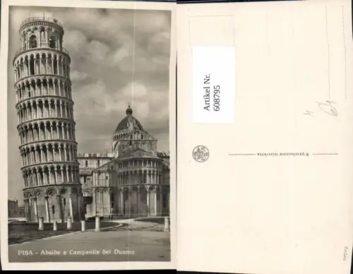 608795,Foto Ak Pisa Abside e Campanile de Duomo Schiefer Turm Dom Italy