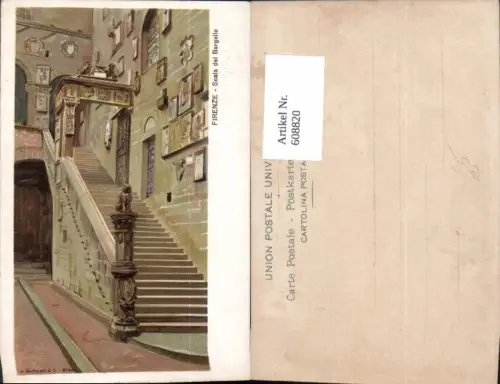 608820,Italy Firenze Florenz Scala del Bargello pub A. Bertarelli Co