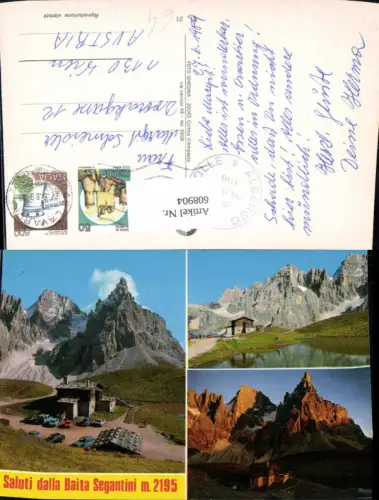 608904,Mehrbild Ak Saluti dalla Baita Segantini Italy