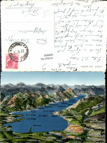 608909,Lagekarte Lago di Garda Desenzano Peschiera Italy