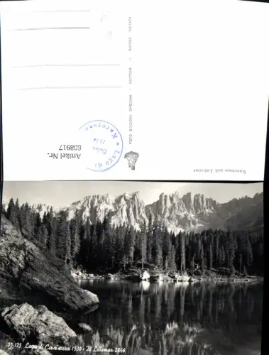 608917,Foto Ak Karersee m. Latemar Lago di Carezza Welschnofen Bozen Italy