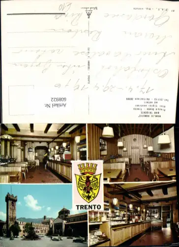 608922,Mehrbild Ak Trento Manlio Dematte Bar Tridente Abitazione Italy