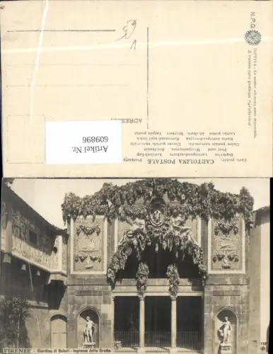 609896,Foto-AK Firenze Florenz Giardine di Boboli Ingresso della Grotta pub NPG 152