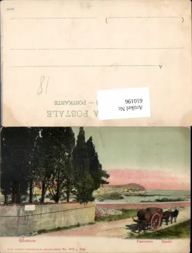 610196,Genova Genua Panorama Studio Fuhrwerk pub Guggenheim e Co. 1465 a