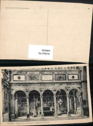 648430,Foto Ak Padova Padua Basilica di S. Antonio Cappella del Santo Italy