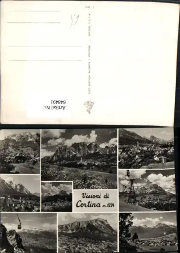 648491,Mehrbild Ak Visioni di Cortina Seilbahn Gondel Italy