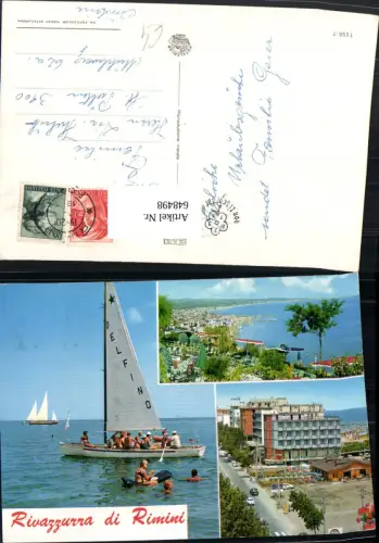 648498,Mehrbild Ak Rivazzurra di Rimini Segelboot Italy