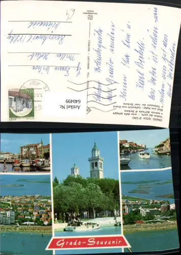648499,Mehrbild Ak Grado Souvenir Kirche Hafen Boot Italy