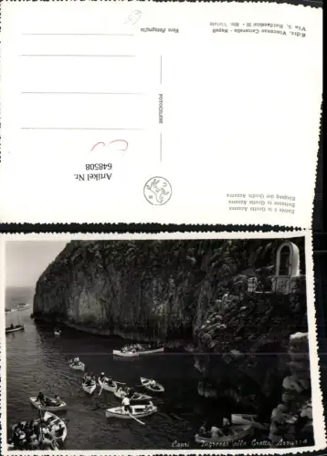 648508,Foto Ak Capri Ingresso alla Grotta Azzurra Blaue Grotte Boote Ruderboote Italy