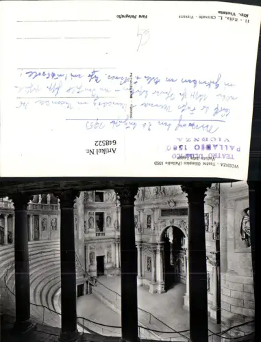 648522,Foto Ak Vicenza Teatro Olimpico Veduta dalle Logge Italy