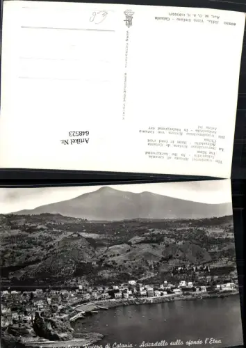648523,Foto Ak La meravigliosa Riviera di Catania Acicastello sullo sfondo l Etna Vulkan Italy