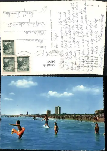 648531,Lignano Sabbiadoro Vista dal mare Blick v. Meer aus Strandleben Italy