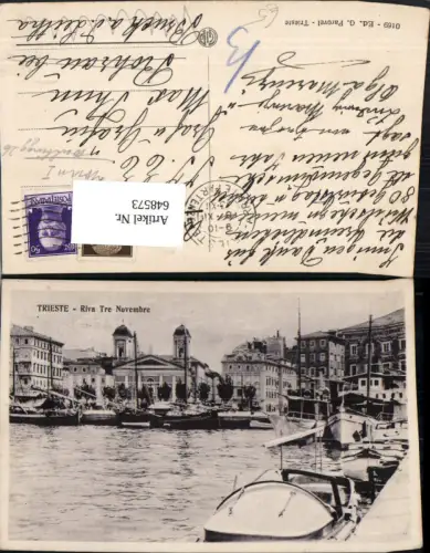 648573,Trieste Triest Riva Tre Novembre Hafen Boote Italy
