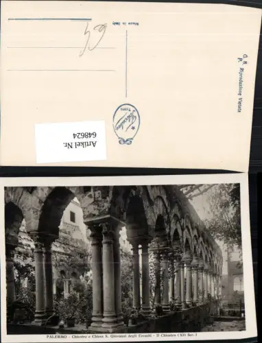 648624,Foto Ak Palermo Chiostro e Chiesa S. Giovanni degli Eremiti Il Chiostro Kreuzgang Italy