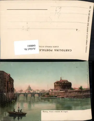 648661,Künstler Ak Roma Rom Ponte d Castello St. Angelo Fischen Angeln Italy