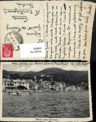 648683,Foto Ak Alassio vista dal mare Strandleben Boot Italy