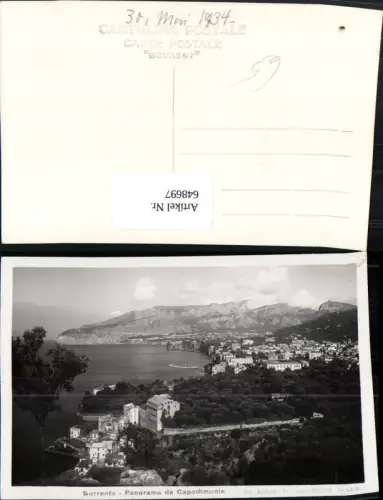 648697,Foto Ak Sorrento Panorama da Capodimonte Italy