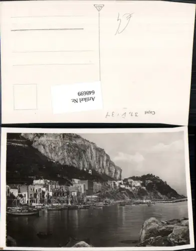 648699,Foto Ak Capri Hafen Boote 1934 Italy