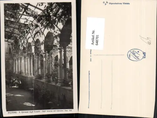 648701,Foto Ak Palermo S. Giovanni degli Eremiti Nell Interno del Chiostro Italy