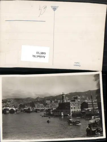 648710,Foto Ak Genua Hafen Boote Schiffe Italy