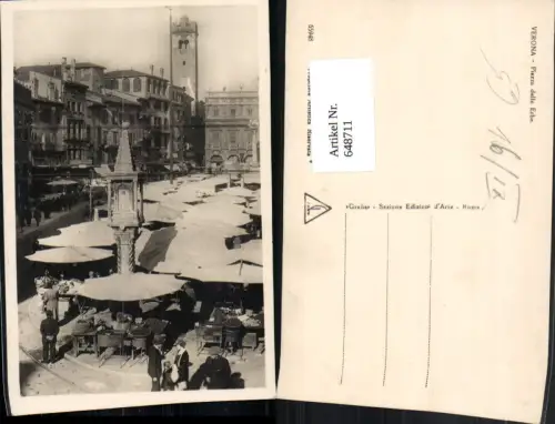 648711,Foto Ak Verona Piazza delle Erbe Markt Italy
