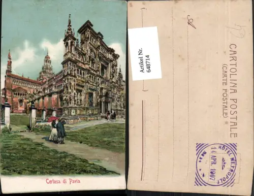 648714,Künstler Ak Certosa di Pavia Italy