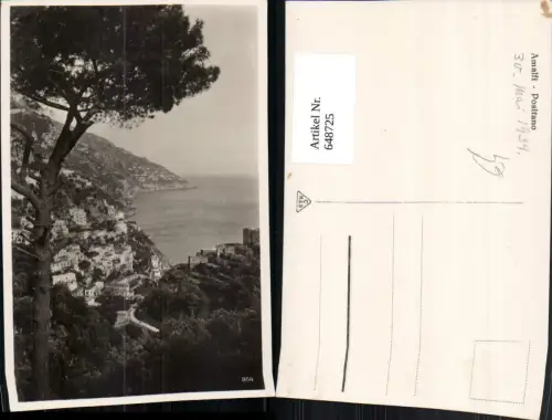 648725,Amalfi Positano 1934 Küste Italy