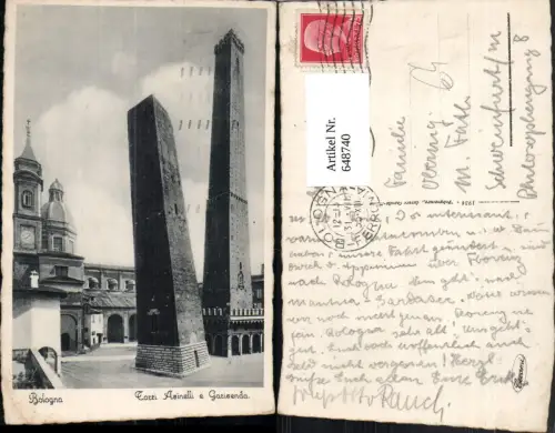 648740,Bologna Torri Asinelli e Garisenda Schiefer Turm Italy