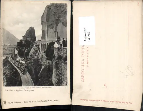 648749,Sasso Appen Bolognese Bologna La rupe dopo la frana Eisenbahn Italy pub Dr. Trenkler Co 67