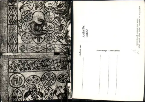 648757,Foto Ak Aquileia Basilica Cripta degli Scavi. Particolari del mosaico pavimentale Italy