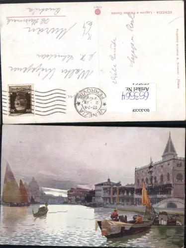 653564,Künstler Ak Venezia Venedig Laguna e Palazzo Ducale Italy
