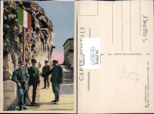 653575,Grimaldi Doganieri italiani e francese al Ponte S. Luigi Grenze Italy