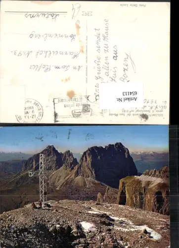 654113,Dolomiti Panorama dal Sass Pordoi verso il Sassolungo Canazei Trentino Italy