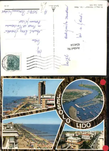 654114,Mehrbild Ak Jesolo Lido Strand Hafen Italy
