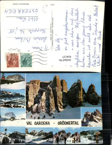 654127,Mehrbild Ak Gröden Val Gardena Grödnertal Wintersport Seilbahn Italy
