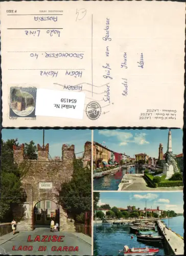 654159,Mehrbild Ak Lago di Garda Lazise Lac de Garda Gardasee Italy