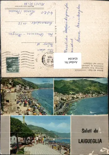 654164,Mehrbild Ak Riviera dei Fiori Laigueglia Spiaggia Panorama Italy