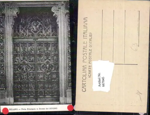 667045,Milano Mailand Porta Principale in Bronzo del Duomo Dom Italy