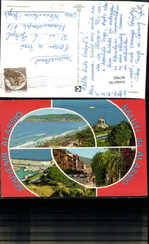 667065,Mehrbild Ak Alassio Strand Küste Italy