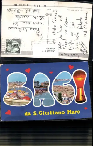 667073,Mehrbild Ak Baci da S. Giuliano Mare Strandleben Trettboot Italy