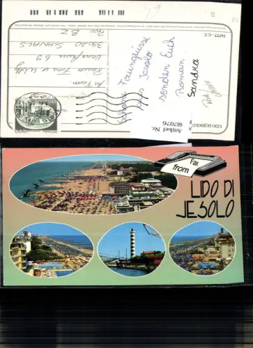 667076,Mehrbild Ak Lido di Jesolo Strand Leuchttum Italy