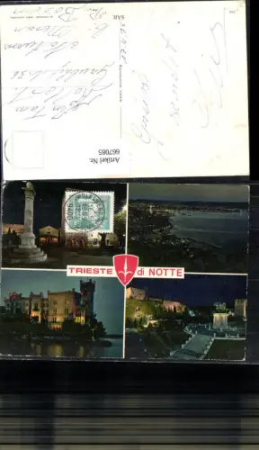 667085,Mehrbild Ak Trieste Triest di Notte b. Nacht Italy